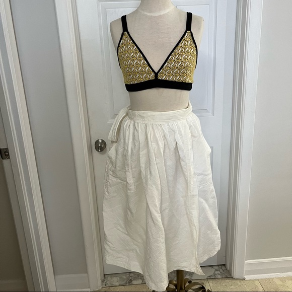 VINTAGE ESCADA FULL WRAP SKIRT IN IVORY WHITE - Picture 2 of 12